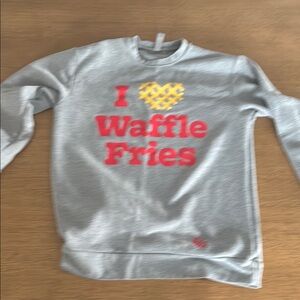Gray Sweatshirt with Waffle Fries Print Chick fil a